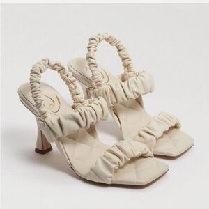 Sam Edelman Marlena Ruched Slingback Sandal in Modern Ivory Women’s Size 8.5